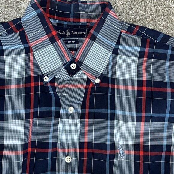 Lot of 4 Polo Ralph Lauren Pastel & Blue w/Pony LS summer Shirt L men’s - Picture 8 of 11